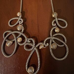 Brighton Twisted Silver Necklace with Crystal Details